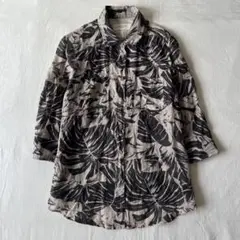 【高級】WEEKEND MaxMara シャツ　長袖　総柄　ブラック　ベージュ