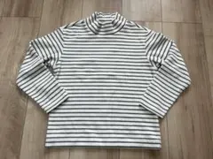 ユニクロ KIDS リブフリースハイネックボーダーT（長袖） UNIQLO