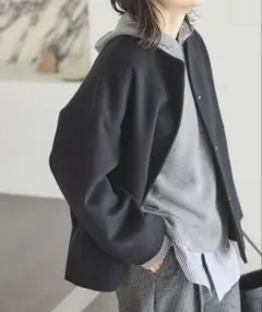 JOURNAL STANDARD スーパー140ビーバーノーカラーショートコート