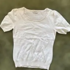 en quête ホワイト 半袖ニット 11