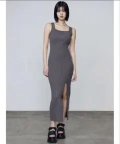 最終値下げ EMODA リブスリットマキシニットワンピースのサムネイル