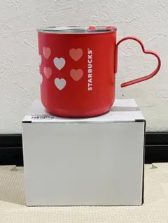 スタバ バレンタイン2025 ステンレスマグ 355ml ハート柄 赤 蓋付き