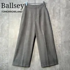 美品☆ Ballsey 美シルエット グレンチェックワイドパンツ 希少32サイズ