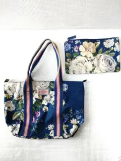 キャスキッドソン　花柄トートバッグ&ポーチ セット