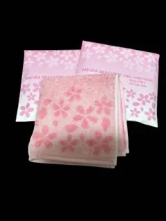 桜グラデーション今治タオルハンカチ 25cm×25cm 2枚セット未開封