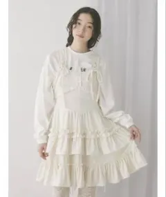 merryjenny コルセットベロアフレアミニワンピース アイボリー