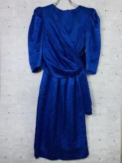 レトロGENETVIVIEN ブルー ドット柄 カシュクール バブルワンピースのサムネイル