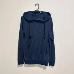 メンズ XS 新品未使用 美品 H&M ダークブルー 裏起毛 着丈69cm