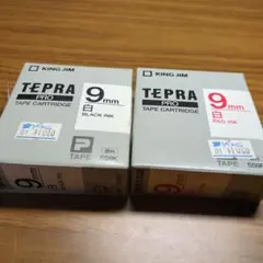 KING JIM TEPRA PRO テープカートリッジ 9mm 黒 赤(管88
