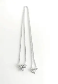 【美品】Folli Follie クローバー シルバーネックレス