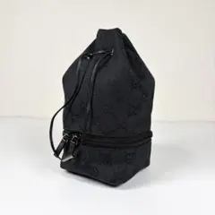 グッチ GGキャンバス 巾着 ポーチ ミニバッグ グレー系 gg柄 自立