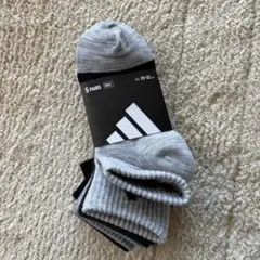 Adidas キッズ靴下 5ペア グレー・ブラック 19-21cm