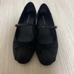 Charles & Keithサテンボウ メリージェーンフラット ブラック 靴