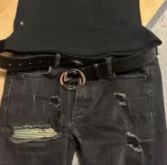 mnml ミニマル　スリムフィット　ダメージスキニー　size30 ブラック