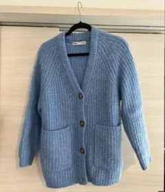 ZARA リブニットカーディガン　レディース　S ZARAカーディガン