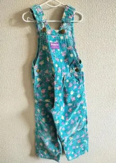 オシュコシュ　花柄オーバーオール　90cm オシュコシュ花柄キッズオーバーオール