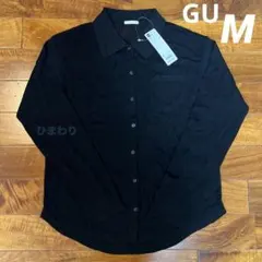 No.4718 GU ジーユー シアー ニット シャツ ブラック M