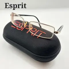 ESPRIT エスプリ メガネ スクエア シルバー×黒 度入り ケース付