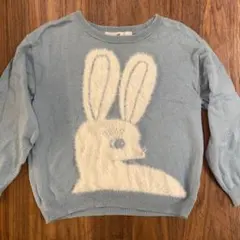 H&M ウサギ柄セーター 水色 98/104