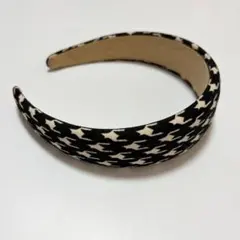 (新品)カチューシャ 千鳥柄 黒 白