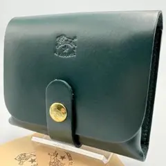 未使用級✨ イルビゾンテ レザー カードケース ロゴ刻印 ゴールド金具
