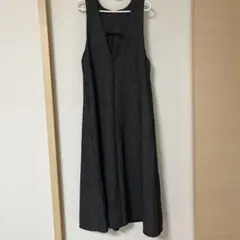 VIS 黒　白　ツイード風　ロングワンピース