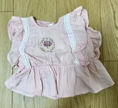 Cottoli ピンク フリル シャツ　80