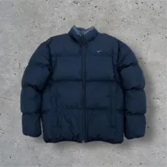 00sNIKE L ダウンジャケット ネイビー グースダウン 無地　リバーシブル