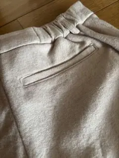 oscope ウール混ワイドパンツ　 生成り色 ウエストゴムあり