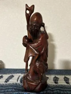 木彫り 毘沙門天像 七福神 木製彫刻 置物 補修あり 骨董 縁起物 - メルカリ
