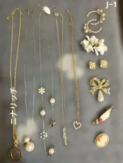 遺品生前整理アクセサリーまとめニナリッチネックレス、イヤリング、ピアス、カメオ