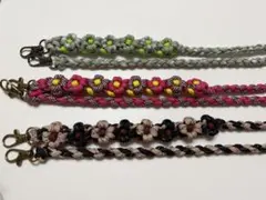 カラフル花柄スマホショルダーストラップ