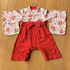 【極美品/即日発送】ベビー袴 80 女の子 節句 ひな祭り お食い初め ピンク