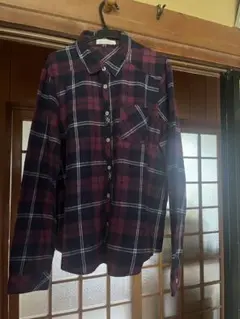 soulberry 長袖シャツ Lサイズ パープル系チェック