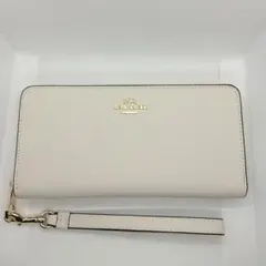 新品コーチ COACH 長財布 シグネチャー ロング ジップ C4452ホワイト