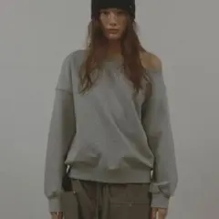 conte コットン オフショルダースウェット 黒 コンテ 辺見えみり