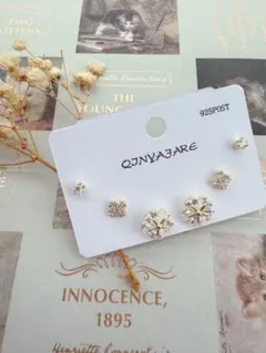 雪華ピアス☆四つ葉☆ゴールド☆大人可愛い☆925ポスト☆ お出かけNo.A005