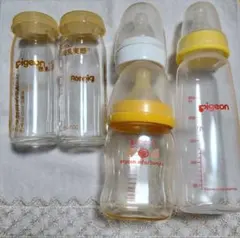 ピジョン 哺乳瓶 2本セット 乳首3点 母乳実感 ガラス瓶 2本