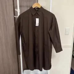 UNIQLO シャツワンピース ブラウン