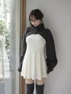ANDMARY Karen knit set mini dress grey - メルカリ
