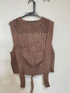 BEAMS ブラウン ニットベスト