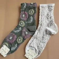 新品　靴下　チュチュアンナ　22〜25cm 花柄　ゴールド