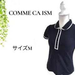 コムサイズム COMME CA ISM 半袖ポロシャツ 黒 M レディース