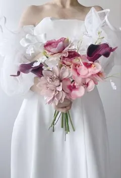 アーティフィシャルフラワーブーケ　和装　胡蝶蘭　アームブーケ　前撮り　結婚式