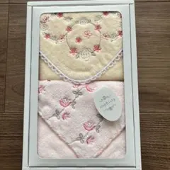 sophisty タオルハンカチ 2枚セット 花柄刺繍