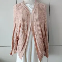 (古着・送料込み)カーディガン　ピンク　サイズF レディース