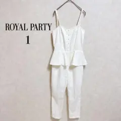 新品タグ付 ロイヤルパーティー サロペット 1 ペプラム 白 訳あり