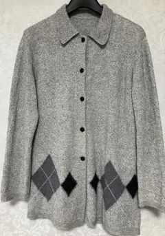お値下げ！マックスマーラー　マレーラ　グレー ダイヤモンド模様 カーディガン