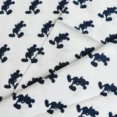 【新品未使用品】生地 ハギレ 布 ディズニー ミッキー シルエット 50㎝ 白