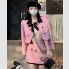 ピンク ワンピース　セットアップ　ハート　ワンホン　ライブ参戦服